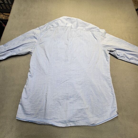 Report Collection Shirt Mens 2XL Blue Island Wash Flip Cuff Button Up - Picture 9 of 10